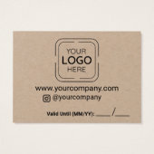 ビジネスロゴカスタムギフトカード (裏面)