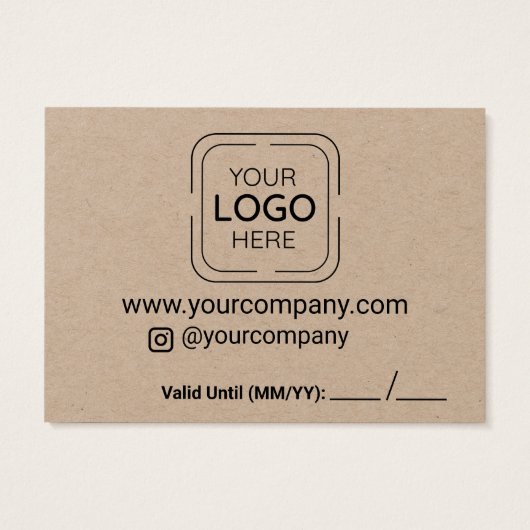 ビジネスロゴカスタムギフトカード (裏面)