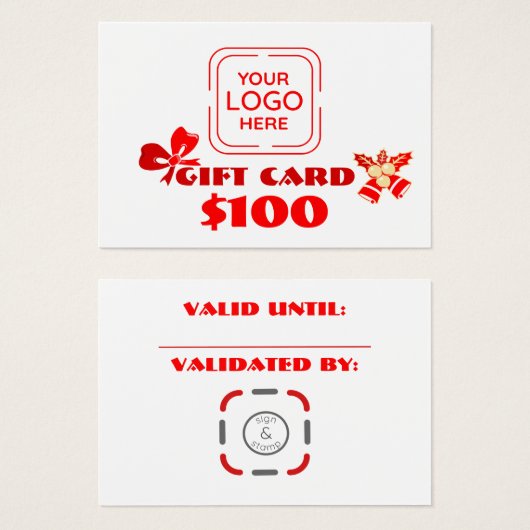 ビジネスロゴカスタムクリスマスエド。ギフトカード (正面&裏面)