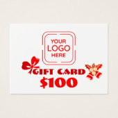 ビジネスロゴカスタムクリスマスエド。ギフトカード (正面)