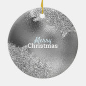 ビジネスロゴカスタムクリスマスシルバー セラミックオーナメント (裏面)