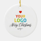ビジネスロゴカスタムクリスマス セラミックオーナメント (裏面)