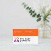 ビジネスロゴカスタムシンプルオレンジ 名刺 (スタンド正面)