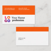 ビジネスロゴカスタムシンプルオレンジ 名刺 (正面/裏面)