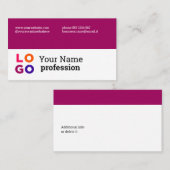 ビジネスロゴカスタムシンプルワインレッド 名刺 (正面/裏面)