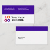 ビジネスロゴカスタムシンプル紫 名刺 (正面/裏面)