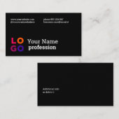 ビジネスロゴカスタムシンプル黒 名刺 (正面/裏面)