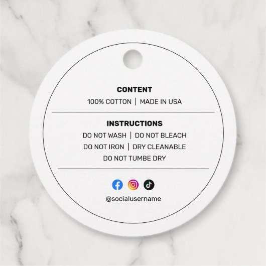 ビジネスロゴカスタムブランドラウンドアパレルラベル フェイバータグ (裏面)