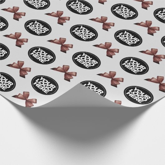 ビジネスロゴカスタムヴィンテージ灰色 ラッピングペーパー (角)