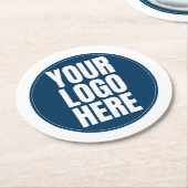 ビジネスロゴカスタム会社写真 ラウンドペーパーコースター (アングル)