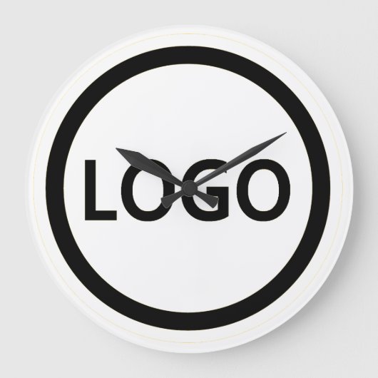 ビジネスロゴカスタム従業員 ラージ壁時計 (正面)