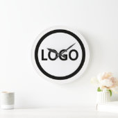 ビジネスロゴカスタム従業員 ラージ壁時計 (ホーム)