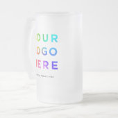 ビジネスロゴカスタム16ozビールグラス| フロストグラスビールジョッキ (正面左)