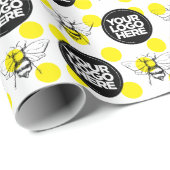 ビジネスロゴカスタム(昆虫)マルハナバチイエローホワイト ラッピングペーパー (ロールコーナー)