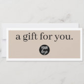 ビジネスロゴギフト証明書券ベージュ (裏面)