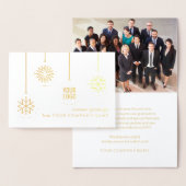 ビジネスロゴクリスマスオーナメント1フォトホリデー 箔カード (ディスプレー)