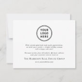 ビジネスロゴクリスマスパインツリーズウォーターカラー シーズンカード (裏面)