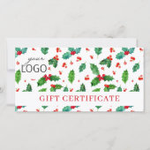 ビジネスロゴクリスマスパターンギフト証明書 (正面)