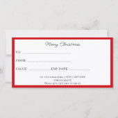 ビジネスロゴクリスマスパターンギフト証明書 (裏面)