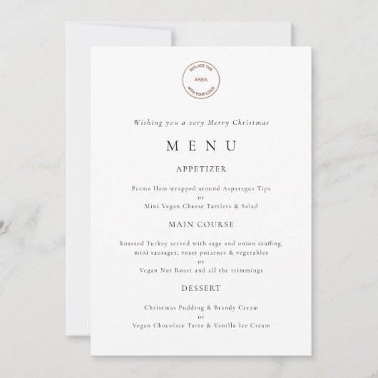ビジネスロゴクリスマスパーティーメニュー 招待状 (正面)