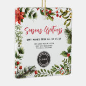 ビジネスロゴクリスマスホリデーズボタニカル セラミックオーナメント (右)