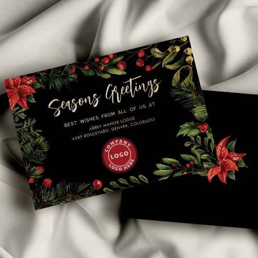 ビジネスロゴクリスマスホリデー企業の金ゴールド 箔シーズンカード