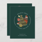 ビジネスロゴクリスマスモダンお洒落企業の ノートカード (正面/裏面)