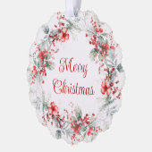 ビジネスロゴクリスマスリース水彩ホリデー オーナメントカード (左)