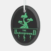 ビジネスロゴクリスマス飾り ガラスオーナメント (正面左)