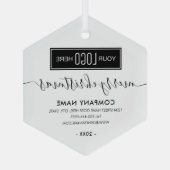 ビジネスロゴクリスマス ガラスオーナメント (裏面)