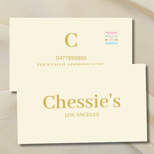 ビジネスロゴクリームシンプルミニマルプロフェッショナル 名刺