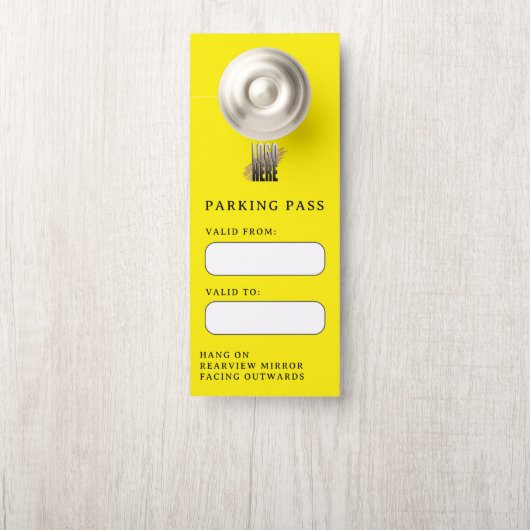 ビジネスロゴゲストパーキングつるパスオン鏡 ドアノブサイン (ノブ)