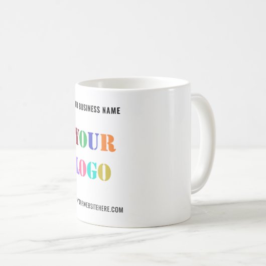 ビジネスロゴコーヒーマグの例のカスタム文字 コーヒーマグカップ (正面右)