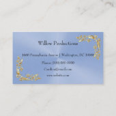 ビジネスロゴゴールドフォイルフローラコーナー淡い青 名刺 (裏面)