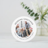 ビジネスロゴシンプルカスタム写真クリスマス シーズンカード (スタンド正面)