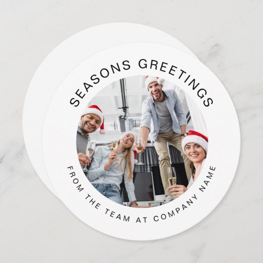 ビジネスロゴシンプルカスタム写真クリスマス シーズンカード (正面/裏面)