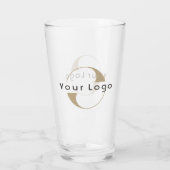 ビジネスロゴシンプルクリーンミニマルカンパニーBeer タンブラーグラス (裏面)