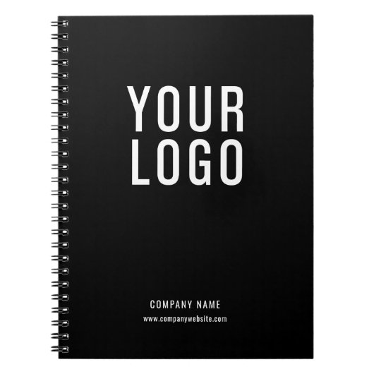ビジネスロゴシンプルブラックプロモーション ノートブック (正面)