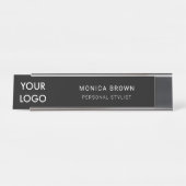 ビジネスロゴシンプルブラック デスクネームプレート (正面)