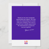 ビジネスロゴシンプルマゼンタサンキューカード 招待状 (裏面)