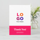 ビジネスロゴシンプルマゼンタサンキューカード 招待状 (スタンド正面)