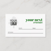 ビジネスロゴシンプルミニマリストはっきりしたグリーン 予約カード (正面)