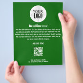 ビジネスロゴシンプルミニマリストグリーンフライヤー チラシ (手)