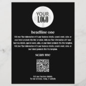 ビジネスロゴシンプルミニマリストフライヤーブラック チラシ (正面)