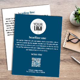 ビジネスロゴシンプルミニマリストブルーフライヤー チラシ