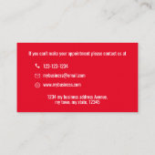 ビジネスロゴシンプルミニマルはっきりしたリストレッド 予約カード (裏面)