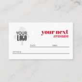 ビジネスロゴシンプルミニマルはっきりしたリストレッド 予約カード (正面)