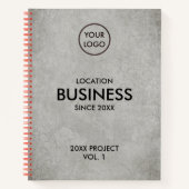 ビジネスロゴシンプルミニマルグランジ抽象芸術 ノートブック (正面)