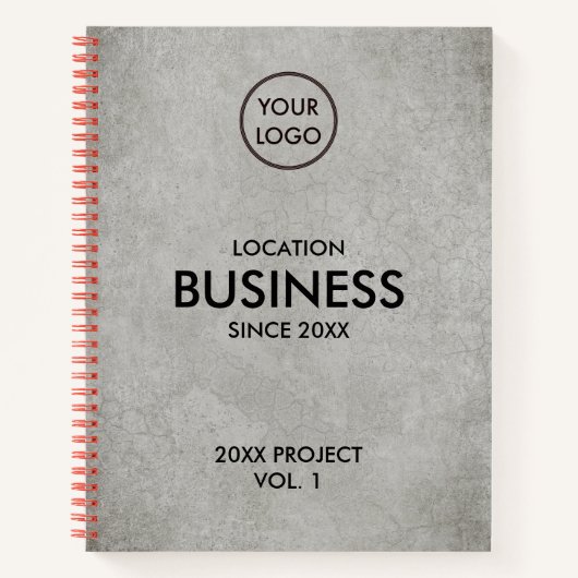 ビジネスロゴシンプルミニマルグランジ抽象芸術 ノートブック (正面)