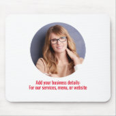 ビジネスロゴシンプルミニマル赤と白リスト マウスパッド (正面)